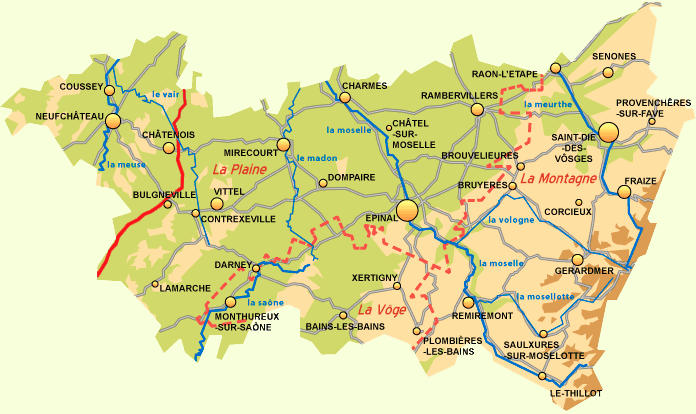 Carte des Vosges